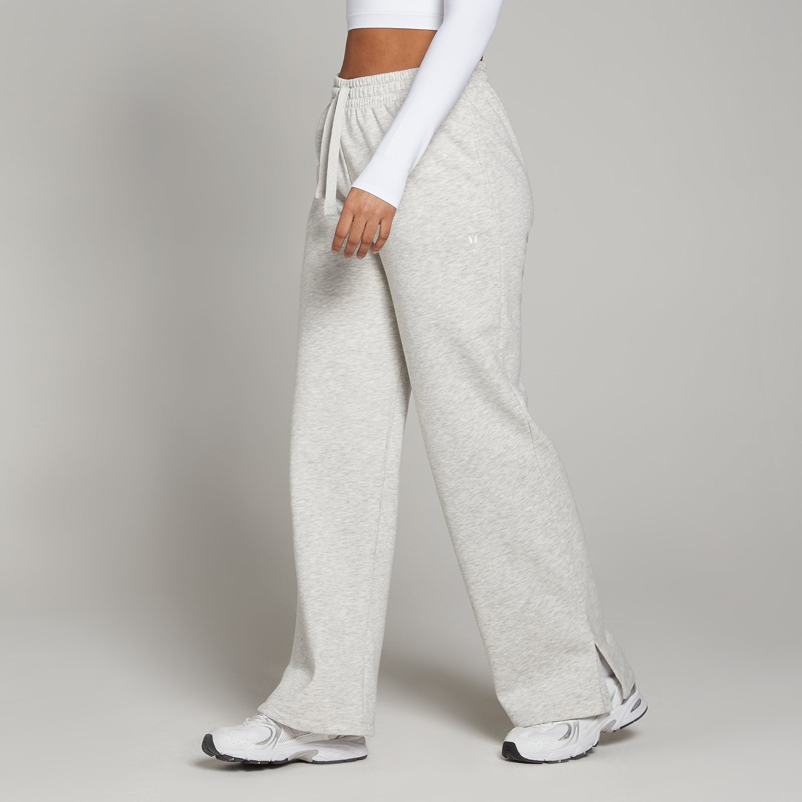 Damskie joggery z prostymi nogawkami kolekcji Basics MP (Light Grey Marl)