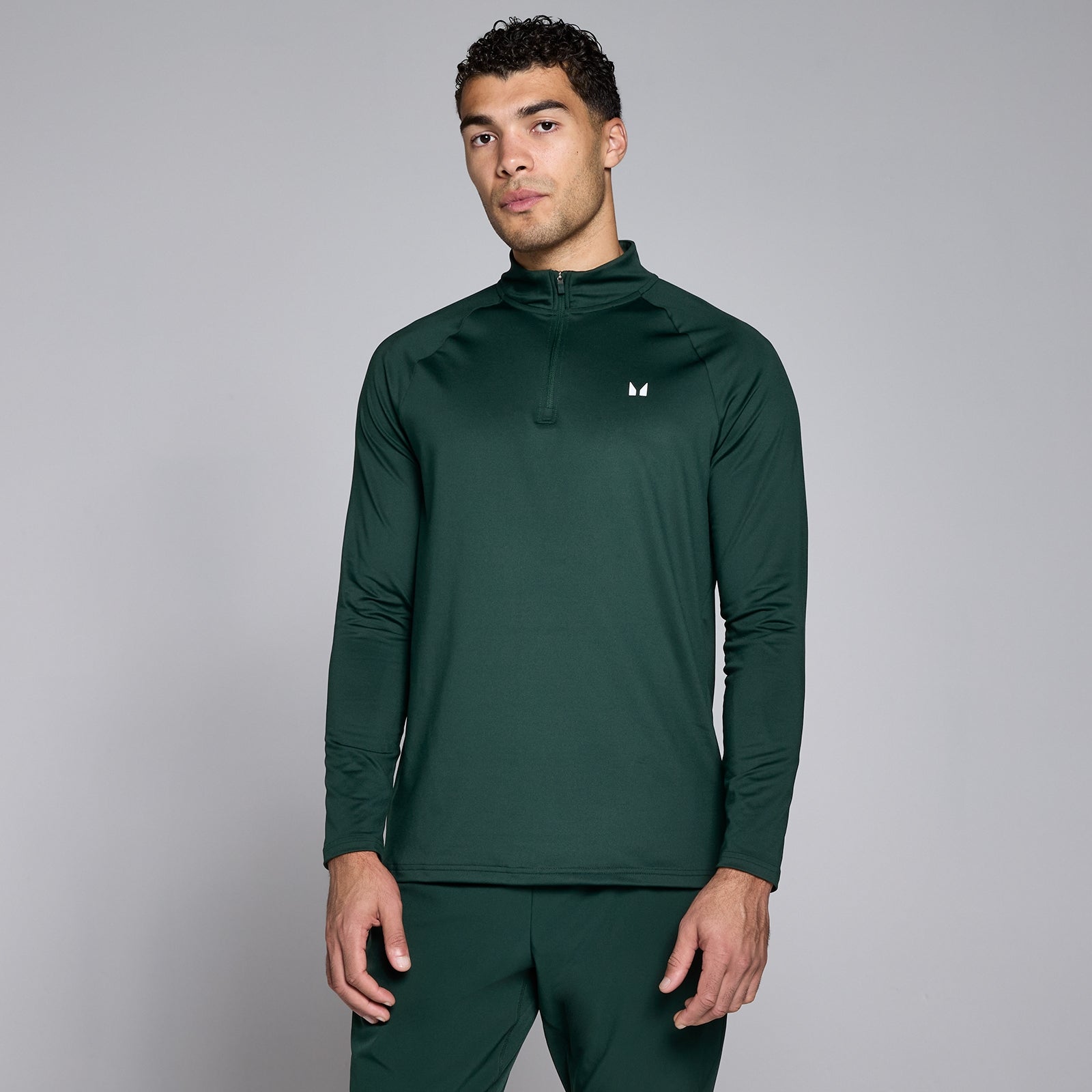 Męska bluza z suwakiem ¼ z kolekcji Training MP (Dark Emerald)