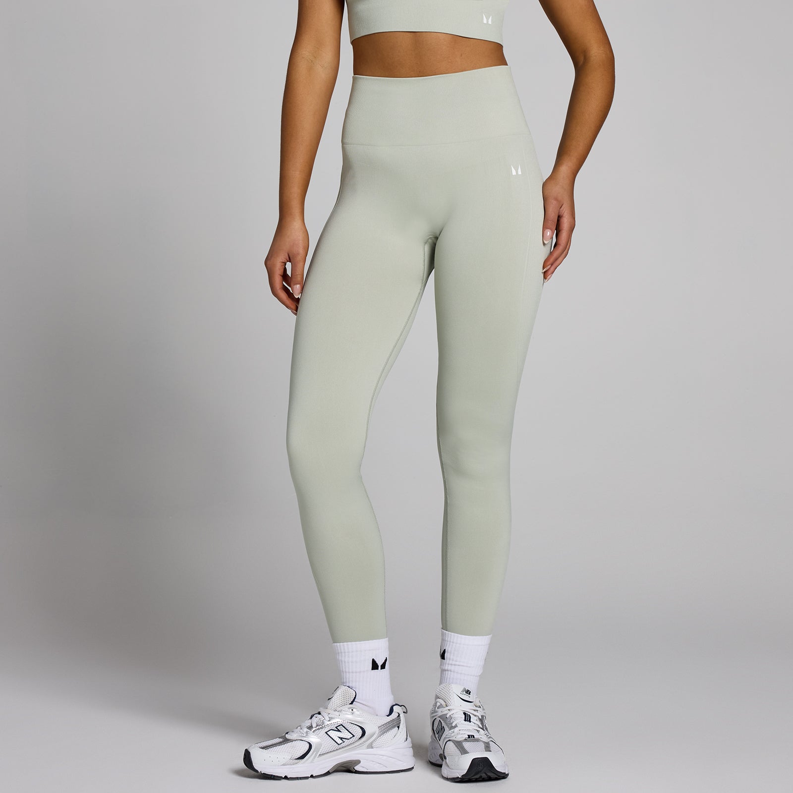 Damskie legginsy bezszwowe z kolekcji Shape MP (Mineral Green)