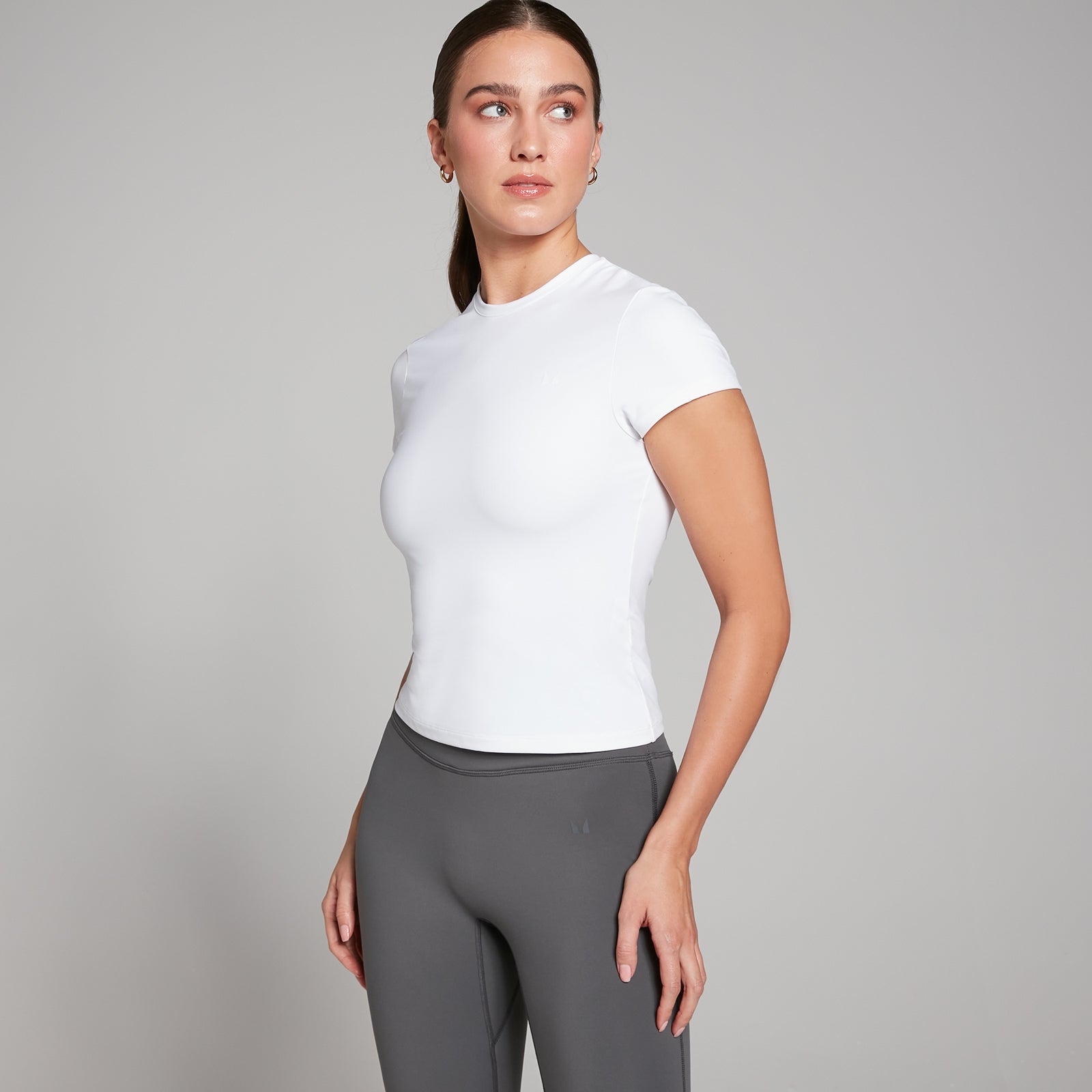 Damski T-shirt z krótkim rękawem o dopasowanym kroju z kolekcji Tempo MP (Biały)