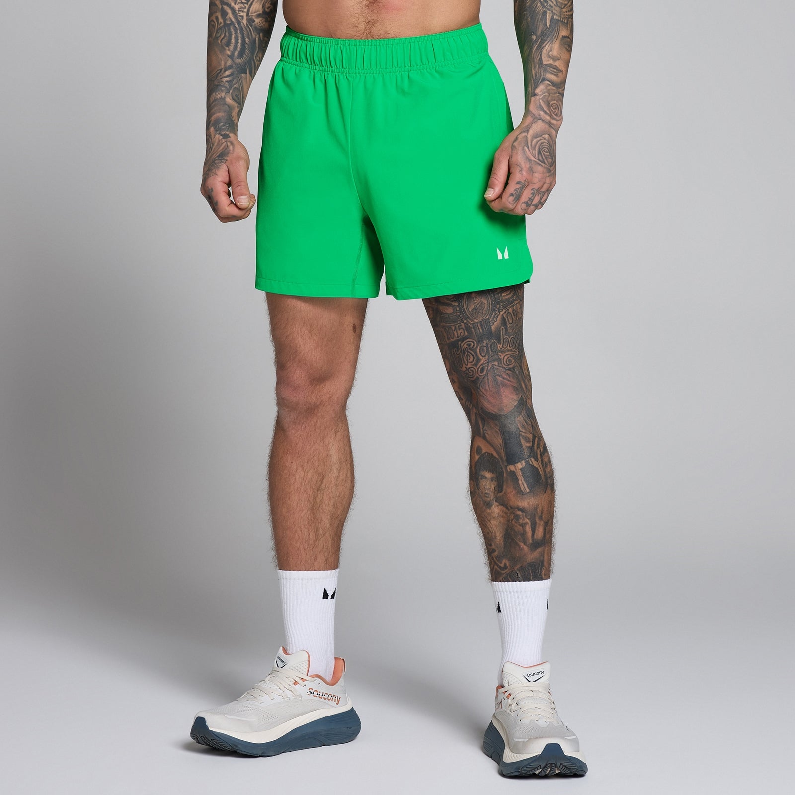 Męskie dzianinowe spodenki o wewnętrznej długości nogawki ok. 13 cm z kolekcji Training MP (Zesty Green)