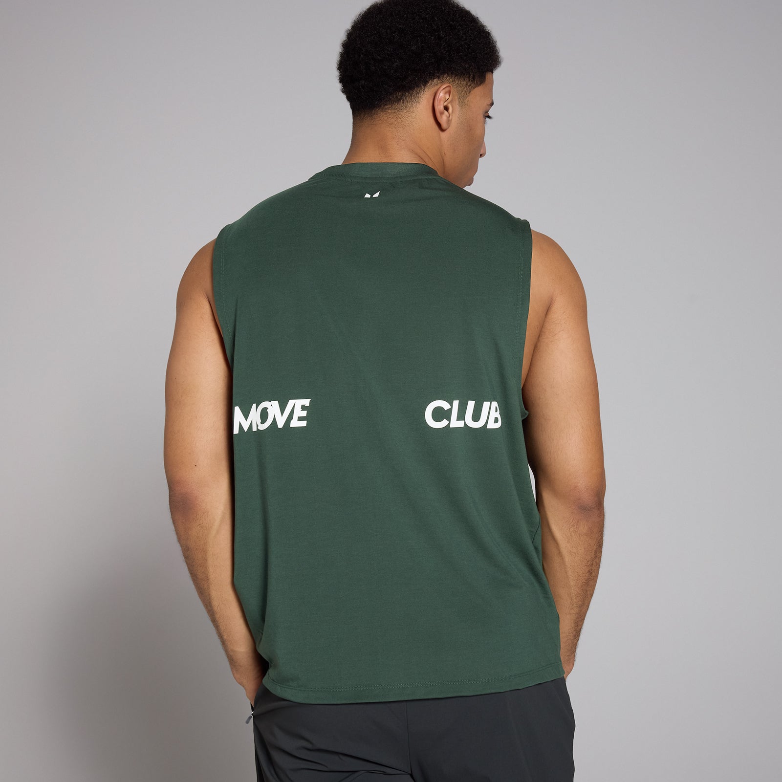 Męska koszulka oversize bez rękawów z kolekcji Tempo Graphic MP (Deep Green)