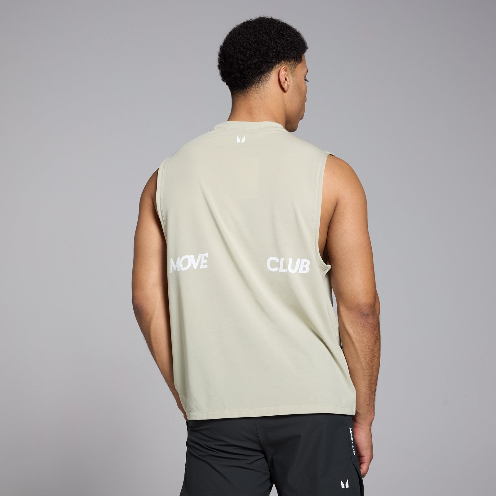 Męska koszulka oversize bez rękawów z kolekcji Tempo Graphic MP (Salt Grey)