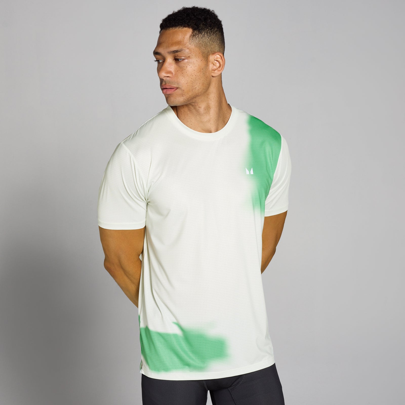 Męski T-shirt z siateczki z nadrukiem z kolekcji Velocity MP (Misty Green)