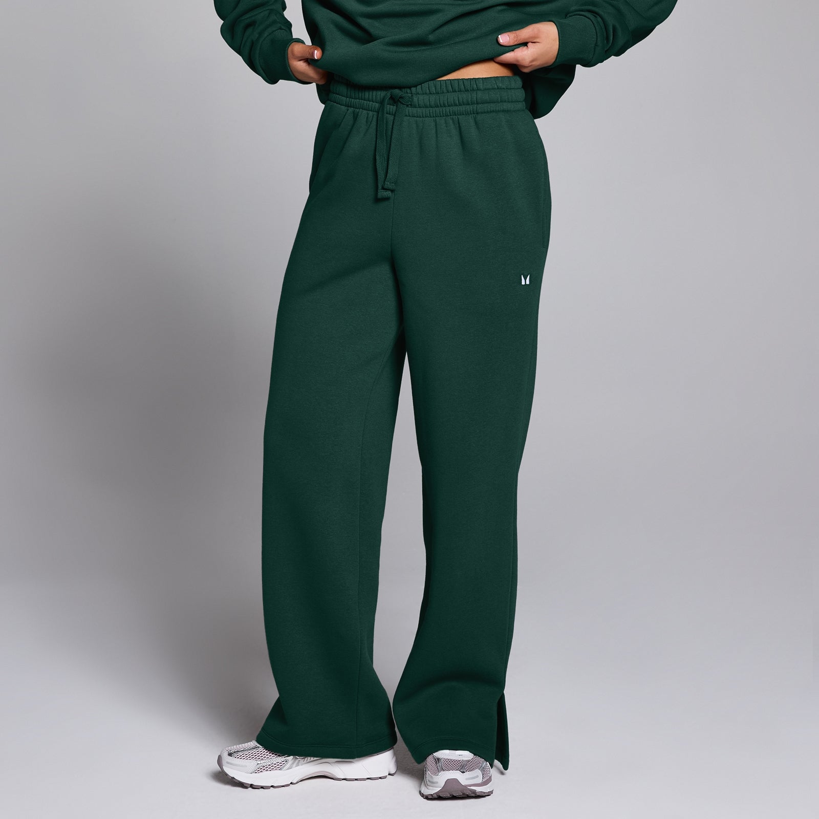 Damskie joggery z prostymi nogawkami z kolekcji Basics MP (Dark Emerald)