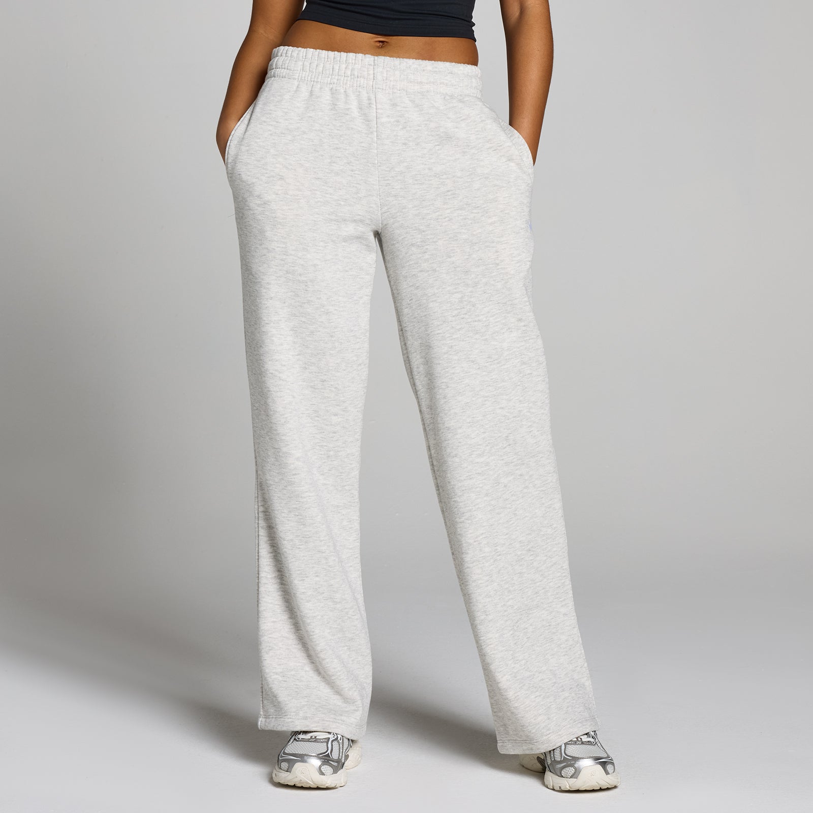 Damskie joggery z prostymi nogawkami z kolekcji Basics MP (Light Grey Marl)