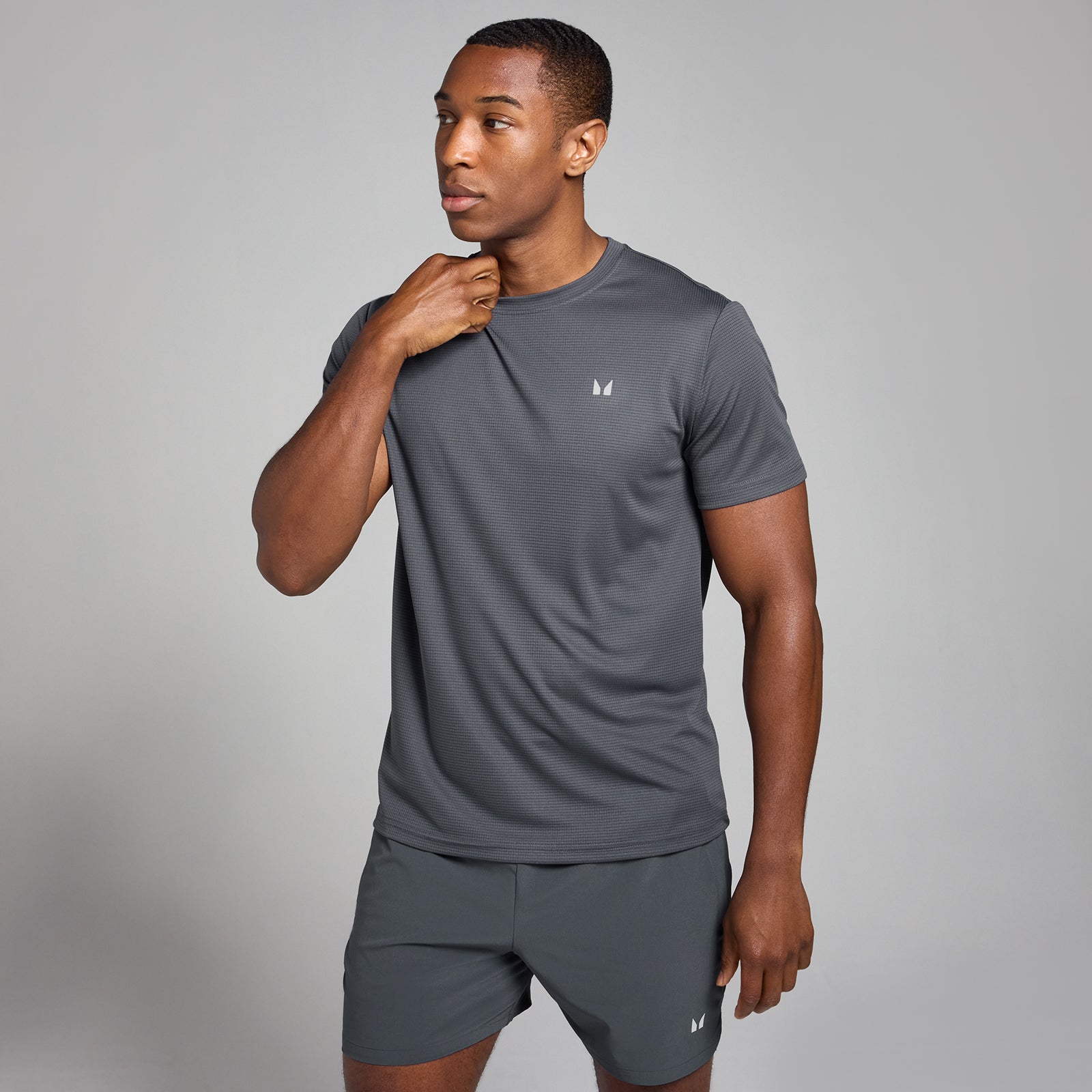 Męski T-shirt treningowy z kolekcji Active Grid MP (Dark Grey)