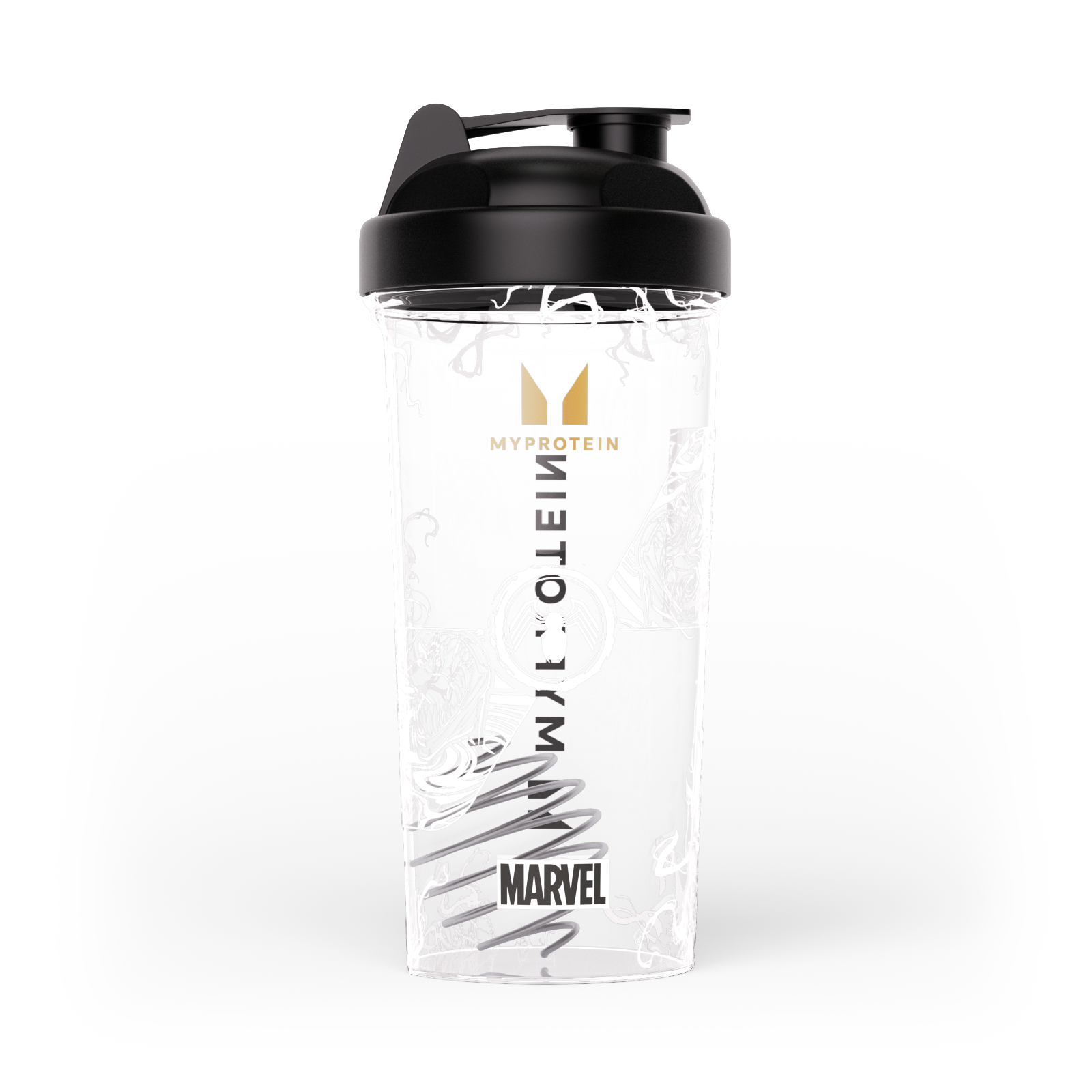 Plastikowy shaker MARVEL Venom – przezroczysty/czarny
