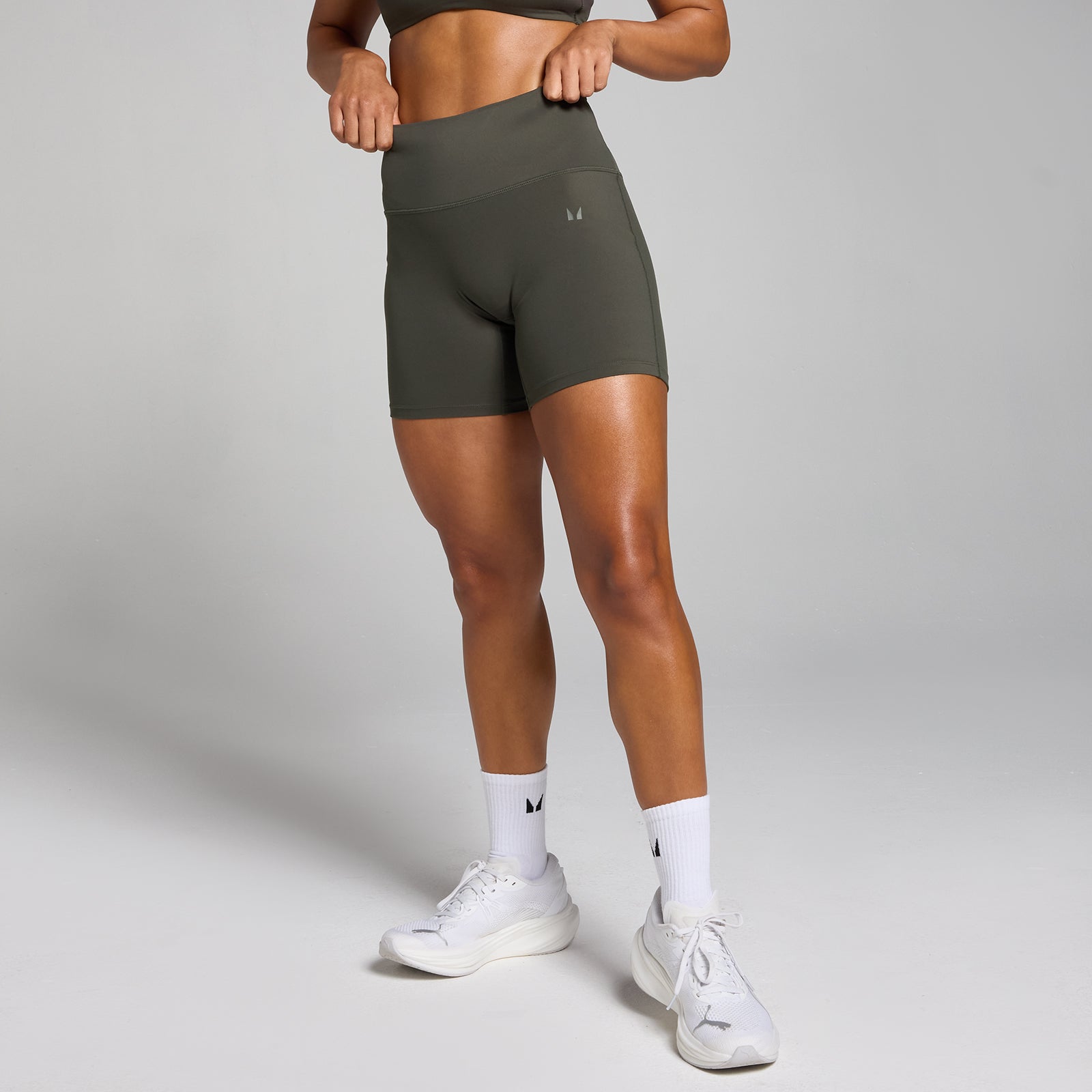 Damskie spodenki z wysokim stanem z kolekcji Tempo MP (Night Grey)