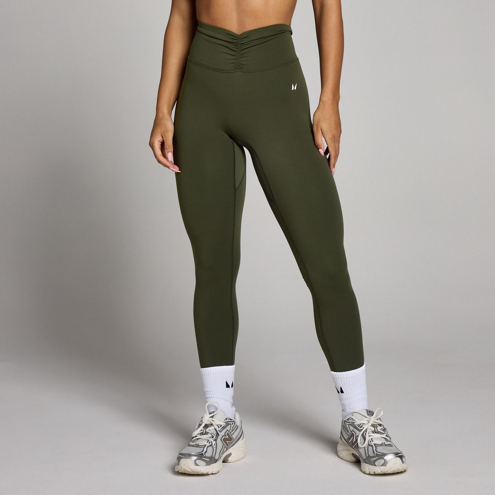 Damskie Legginsy MP Tempo z Obniżonym Pasem (Forest Green)