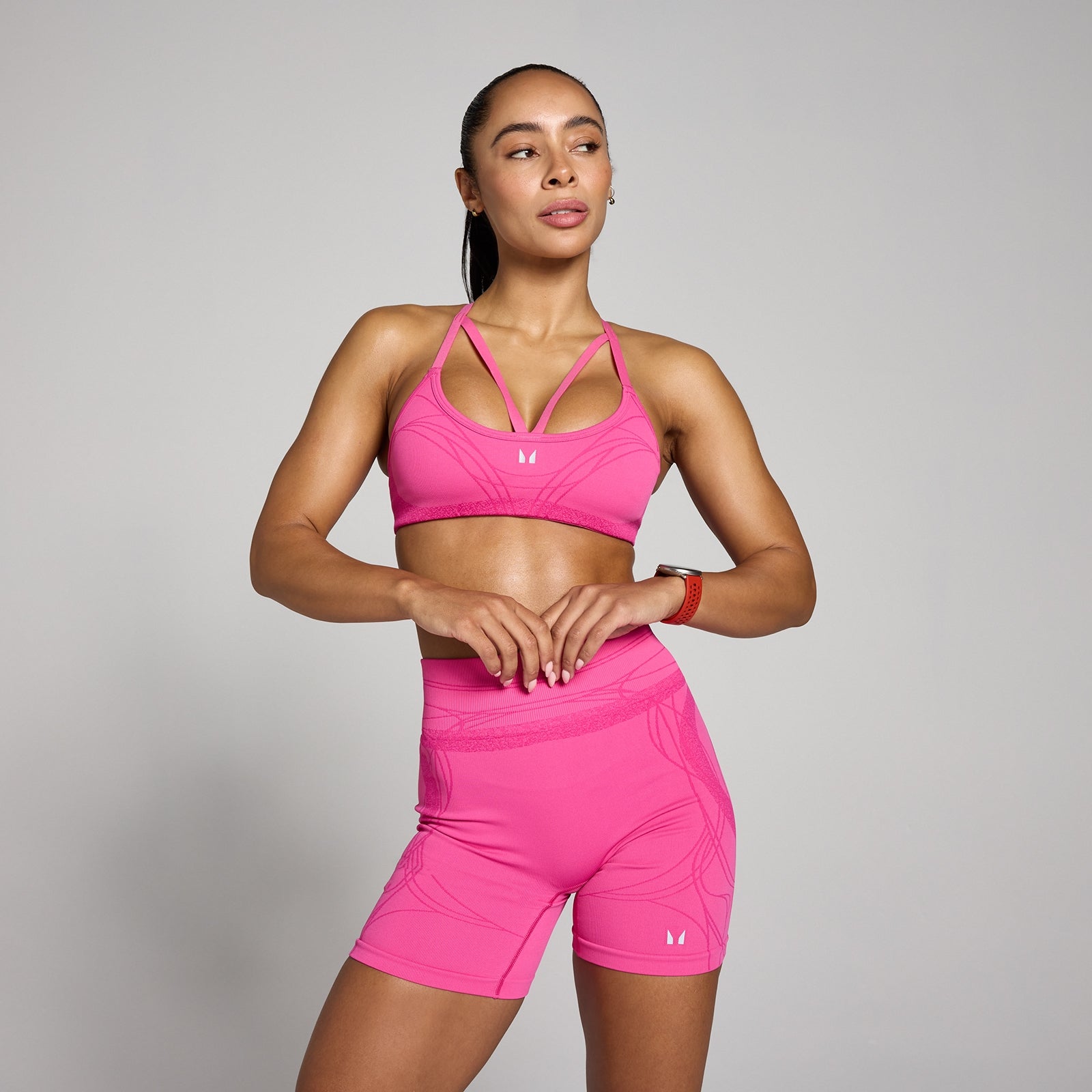 Damski Biustonosz Sportowy MP Hybrid z Ramiączkami (Candy Pink)