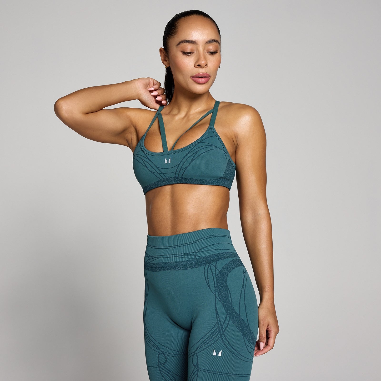 Damski Biustonosz Sportowy MP Hybrid z Ramiączkami (Rich Teal)