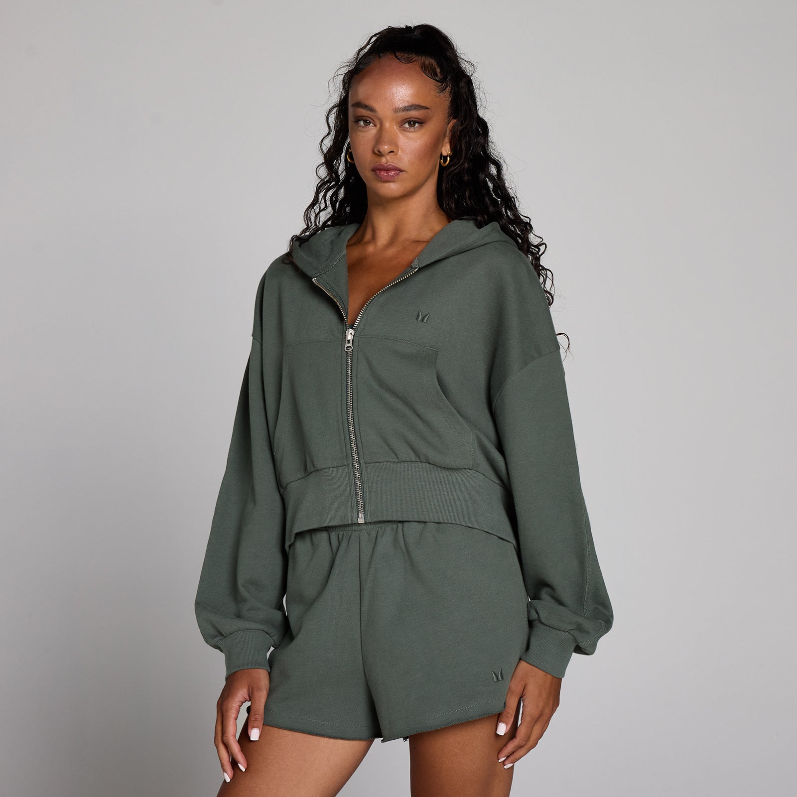 Damska Bluza z Kapturem Lifestyle Zip Through MP (Cloudy Green)