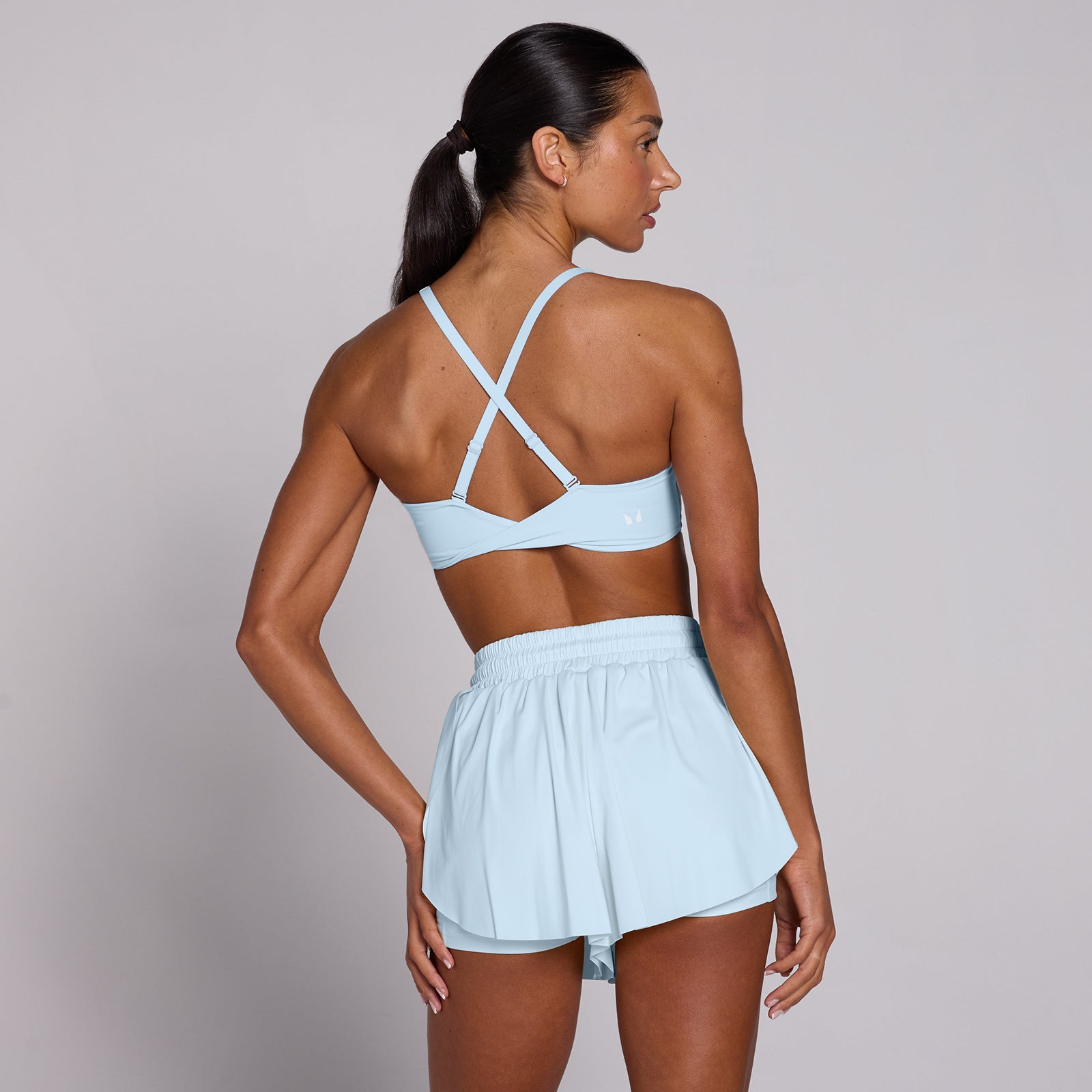 Damski Biustonosz Sportowy MP Tempo Twist Back - Baby Blue