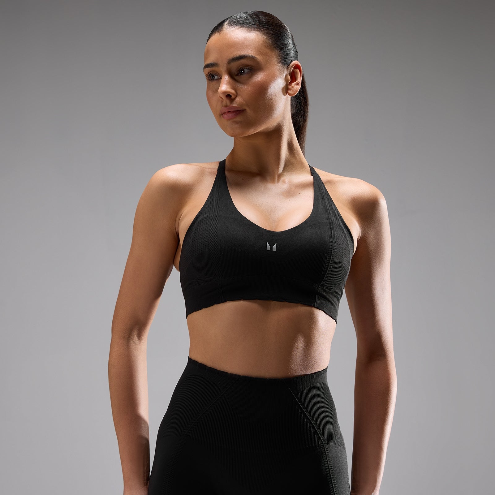 Damski Biustonosz Sportowy MP Tempo Ultra Seamless (Czarny)