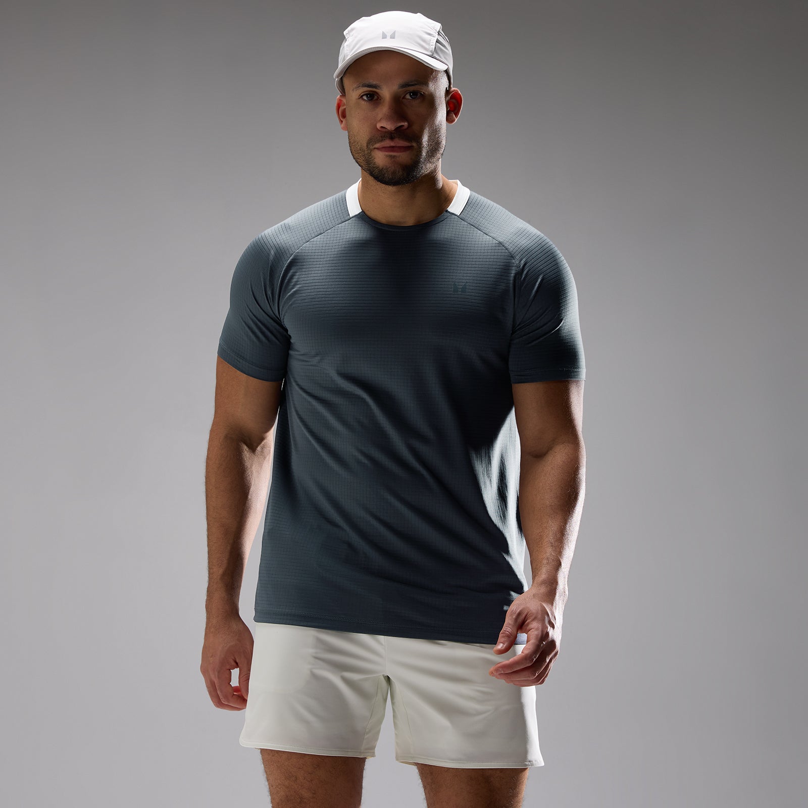 MP Męska Koszulka Treningowa Ultra Gridded (Anchor Grey)