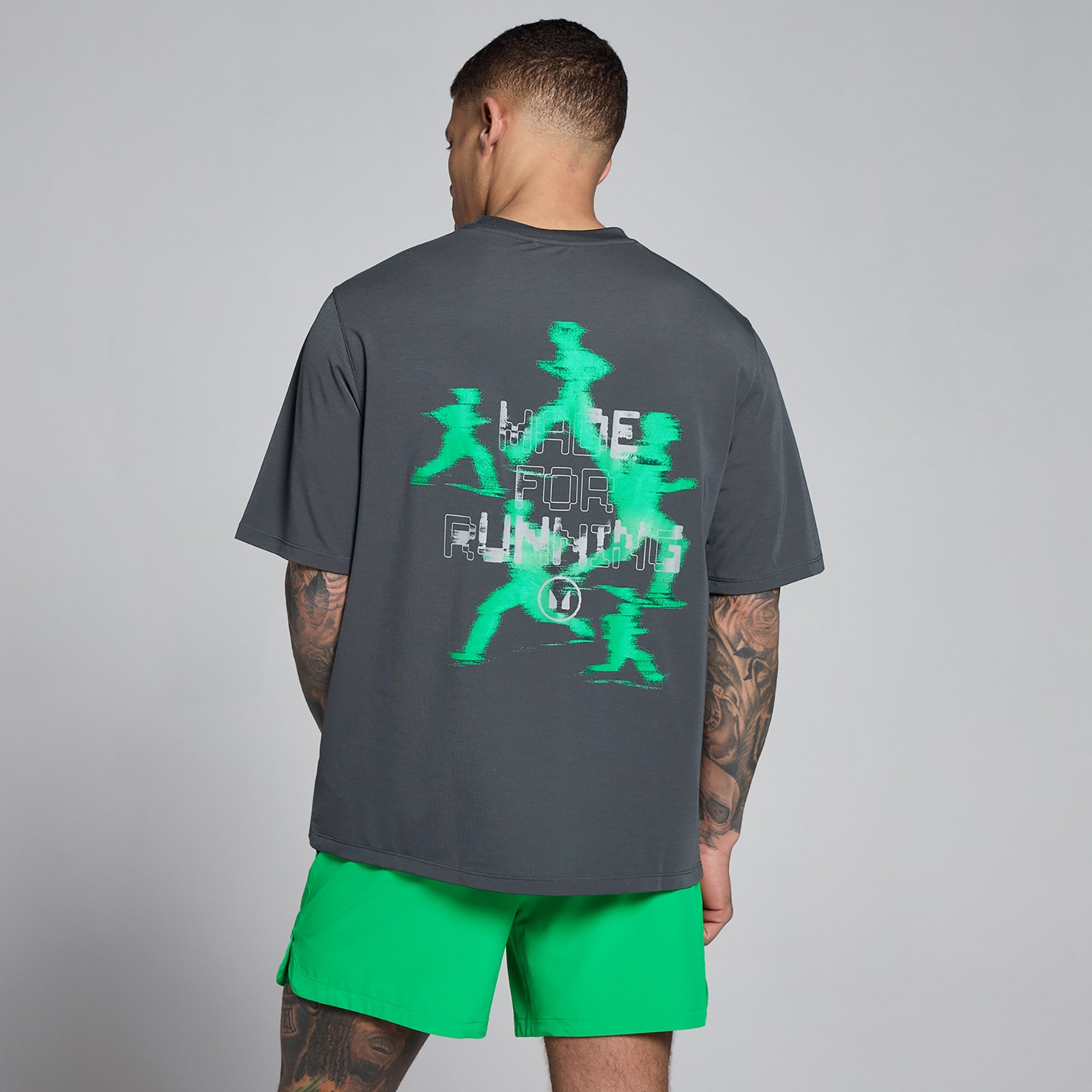 Męska Koszulka Velocity MP z Bawełny Modal z Grafiką (Dark Grey Green)