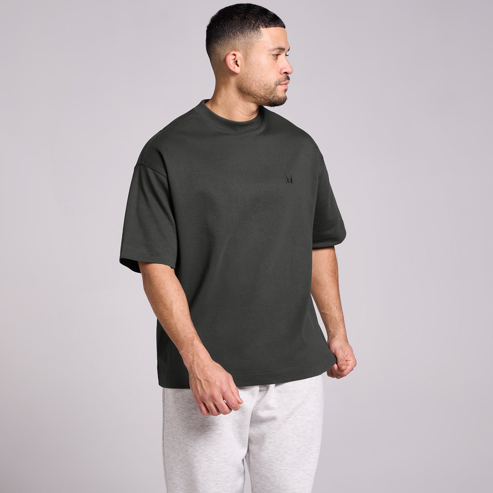 MP Męska Koszulka Oversize z Bawełny (Washed Black)