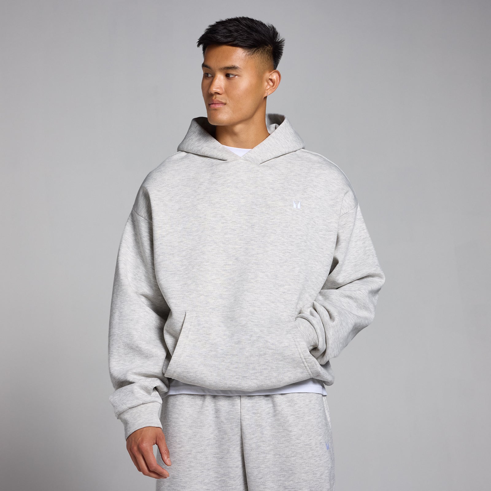 MP Męska Bluza z Kapturem Rest Day Oversize (Light Grey Marl)
