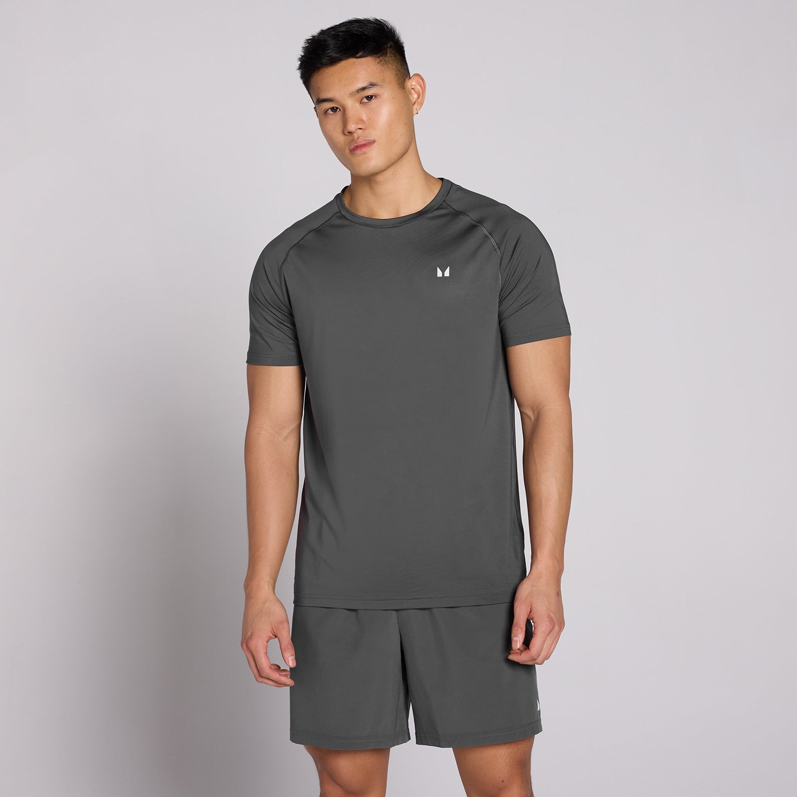 Męska Koszulka Treningowa MP z Krótkim Rękawem (Dark Grey)