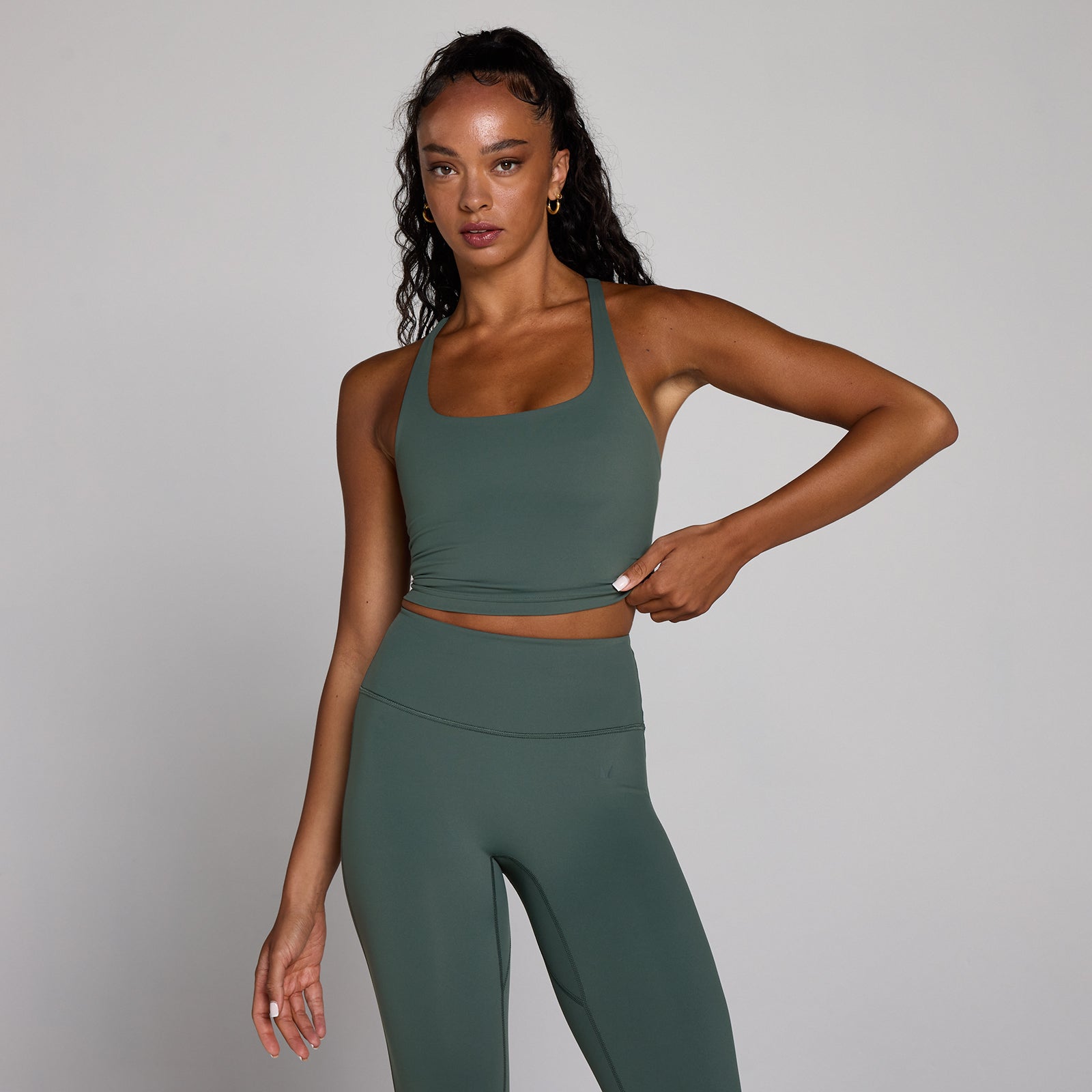 Damska koszulka MP Tempo Strappy Racerback (Cloudy Green)